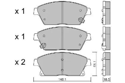 BPOP-1015 AISIN Комплект тормозных колодок, дисковый тормоз